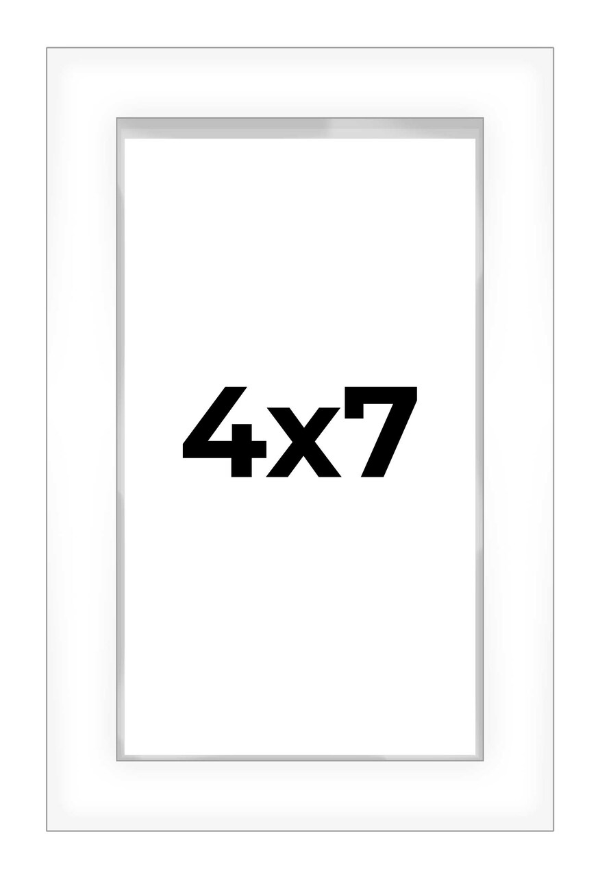 4x7 Shadow Box 3/4" Depth White Picture Frame - UV Acrylic, Backing, Hanging Hardware